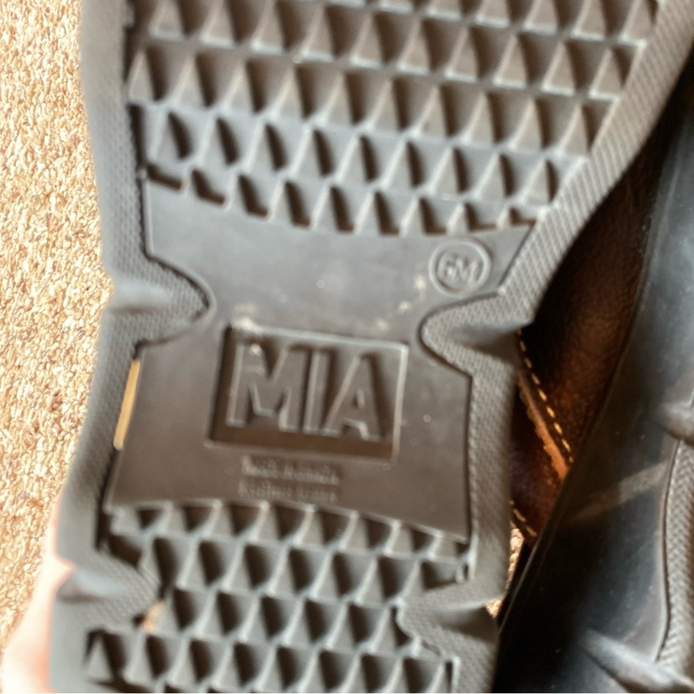 Mia Y2K Chunky Platform Leather Slip On Sandals Brown Womens Size 6 Vintage - Picture 4 of 5